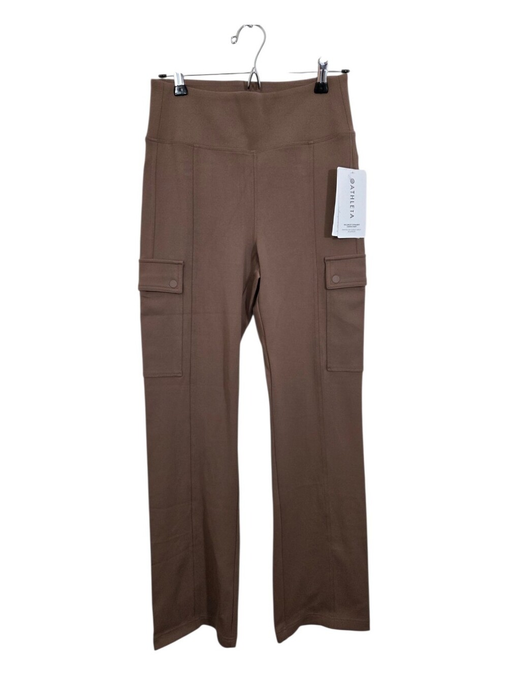 NWT Athleta Delancey Straight Cargo Pants Tan Size Small Athleisure Comfy
